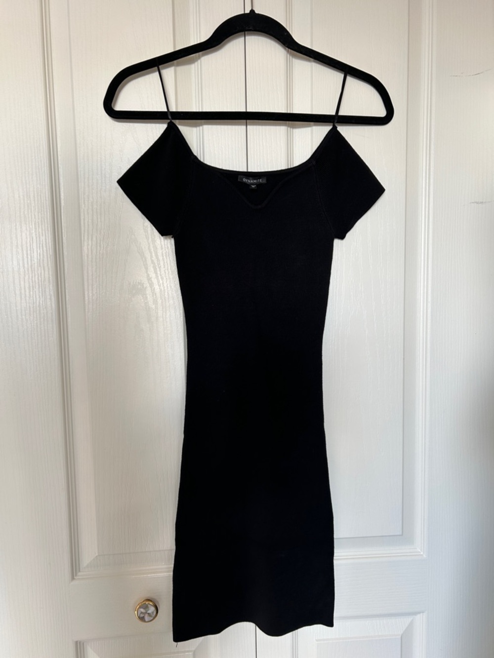 Dynamite Black Off-Shoulder Knit Dress - Women's Bodycon